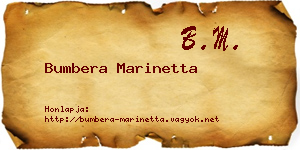 Bumbera Marinetta névjegykártya